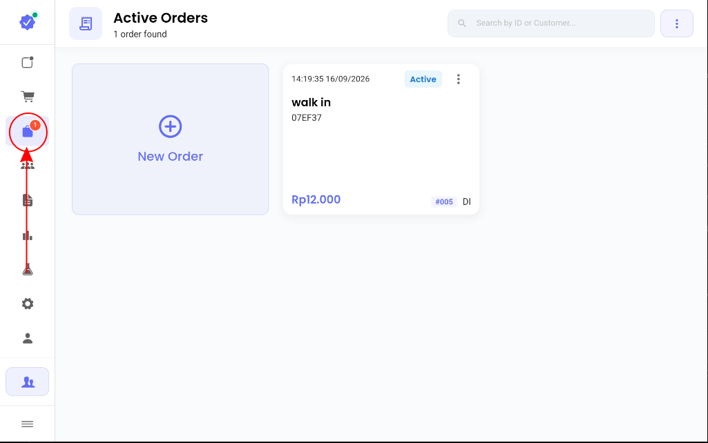 Layar Manajemen Order